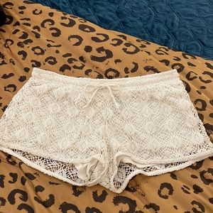 Xhilaration Cream Crochet Lounge Shorts